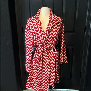BedHead Red and White Zigzag Robe